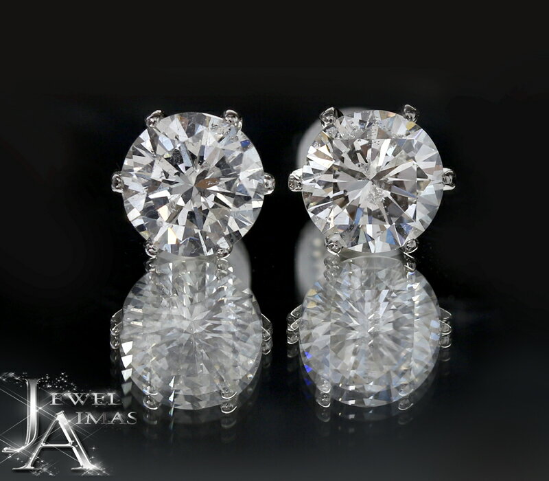 ダイヤモンド 1.124ct（G GOOD SI-2） / 1.106ct（G VERYGOOD SI-2） 計2.23ct ダイヤモンドピアス ダイヤピアス PT900 プラチナ 金剛石【新品】【ジュエリー】【送料無料】RZB.MU