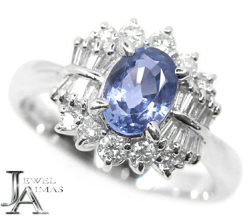 【セール】ブルーサファイア 1.13ct リング 10.5号 PT850 プラチナ ダイヤモンド 指輪 サファイアリング 1ctアップ 9月誕生石 【中古】【ジュエリー】【送料無料】RZZ.O