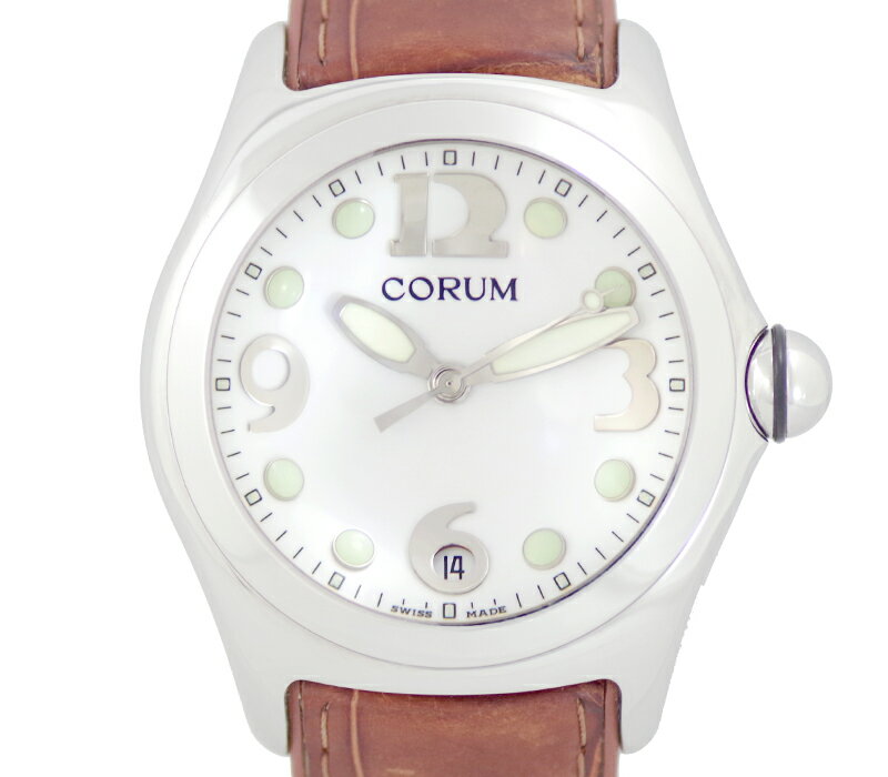 【CORUM】コルム バブル 163.150.20 デイト 白 ホワイト 文字盤 SS ステンレス  ...