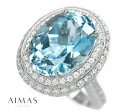 アクアマリン 9.9ct リング 12号 PT900 プラチナ ダイヤモンド 指輪 オーバル ダイヤ取り巻き 二重取り巻き ゴージャス アクアマリンリング アクワマリン 大粒 3月誕生石 【新品】【ジュエリー】【送料無料】RZJZ.I