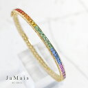 【JaMais】ファンシーカラーマルチサファイア 11.7ct ブレスレット/バングル K18YG イエローゴールド マルチカラーサファイアバングル ファンシー...