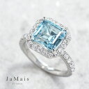 【JaMais】Etincelle -エタンセル - アクアマリン 2.977ct リング 12号 PT950 プラチナ 指輪 ステップカット スクエア アクワマリン ダイヤ取り巻き プレゼント ギフト 贈り物 3月誕生石 2ctアップ ジャメジュエリー<ソーティング>【Original Jewelry】RLG.I(4)