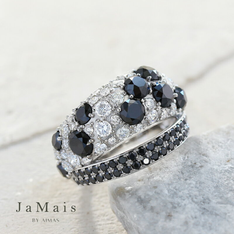 【JaMais】ブラックダイヤモンド 3.44ct リング 11号 PT900 プラチナ 指輪 パヴェリング パヴェダイヤリング ダイヤパヴェリング パヴェセッティング メンズジュエリー メンズリング 男女兼用 ユニセックス 4月誕生石 ジャメジュエリー 金剛石【Original Jewelry】