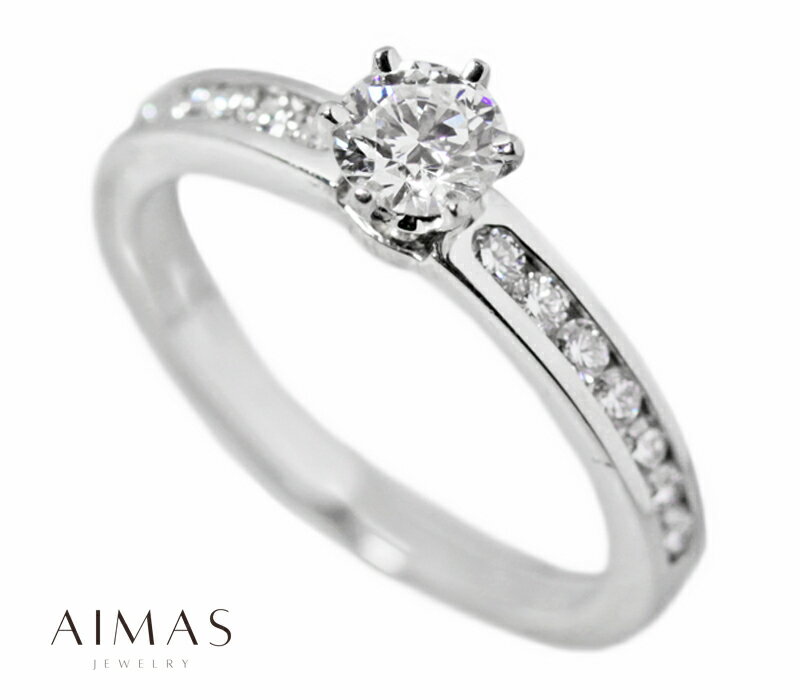 【Tiffany&Co.】 ティファニー PT950 ソリテール ダイヤモンド 0.37ct ダイヤモンドリング ダイヤリング 婚約指輪 エンゲージリング 11.5号 ＜ソリティア（一粒留め）/ハーフエタニティ＞【中古】のサムネイル