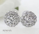 メインダイヤモンド 0.602ct (I I1) / 0.608ct (I I1) ピアス PT900 プラチナ ラウンドブリリアント ダイヤ取り巻き ヘイロー...
