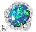 ブラックオパール 7.1ct ダイヤモンド 1.41ct オーバル 楕円 リング 13.5号 PT900 プラチナ【新品】【ジュエリー】RZZ.T