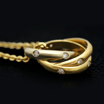 【Cartier】カルティエ ベビートリニティ ダイヤモンド ネックレス ダイヤモンド 15PD K18 750【中古】