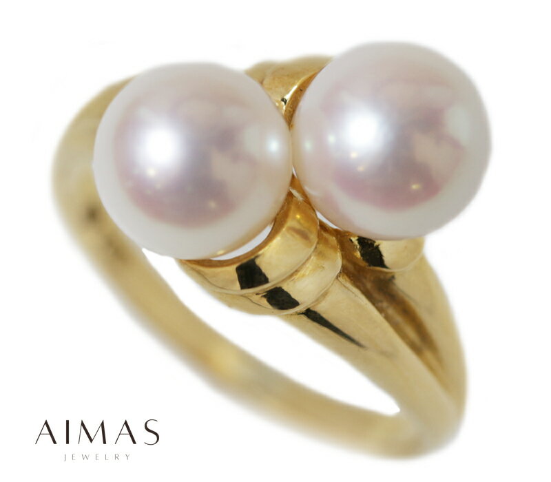 【MIKIMOTO】ミキモト パール 真珠 7mm 真珠リング パールリング 10.5号 K18 750 イエローゴールド【中古】ZPMのサムネイル