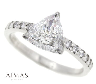 メインダイヤモンド(F I-1) 1.041ct メレダイヤモンド 0.34ct トリリアントカット トライアングル 三角形 ダイヤモンドリング ダイヤリング 12号 PT900 プラチナ【新品】【ジュエリー】RML.T