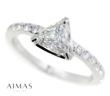 メインダイヤモンド(H SI-2) 0.77ct メレダイヤモンド 0.36ct トリリアントカット トライアングル 三角形 ダイヤモンドリング ダイヤリング 11号 PT900 プラチナ【新品】【ジュエリー】RML.T