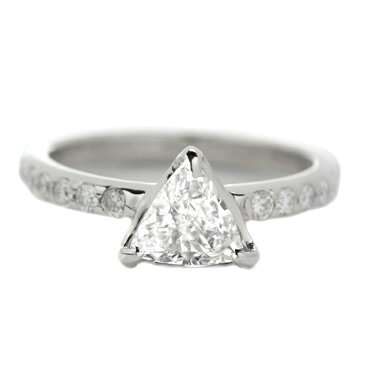 メインダイヤモンド(H SI-2) 0.77ct メレダイヤモンド 0.36ct トリリアントカット トライアングル 三角形 ダイヤモンドリング ダイヤリング 11号 PT900 プラチナ【新品】【ジュエリー】RML.T