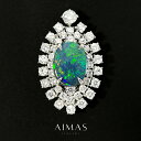 ブラックオパール 1.02ct ペンダントトップ PT950 プラチナ ダイヤ取り巻き 二重取り巻き ヘイロー オーバル バフトップ 楕円 カボション 遊色効果 ギフト プレゼント 1ctアップ 10月誕生石 <鑑別書> 【新品】【ジュエリー】【送料無料】RLG.R