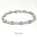 インペリアルトパーズ 6.49ct ブレスレット PT850/PT900 プラチナ ダイヤモンド ダイヤ取り巻き ヘイロー インペリアルトパーズブレスレット ピ...
