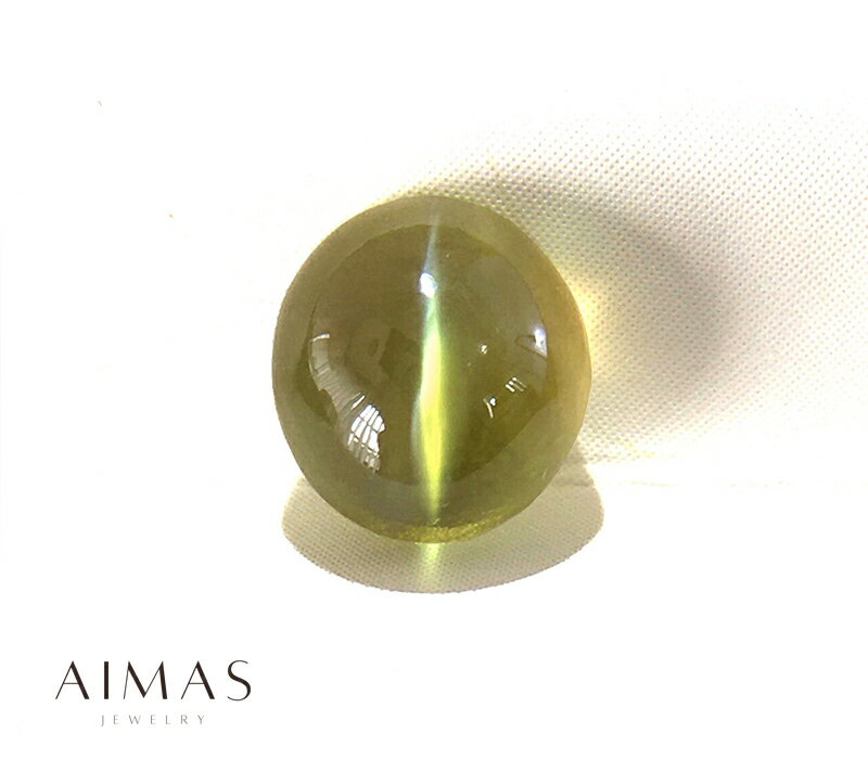 【セール】クリソベリルキャッツアイ 2.05ct ルース ◆ オーバル カボション シャトヤンシー 猫目 クリ..