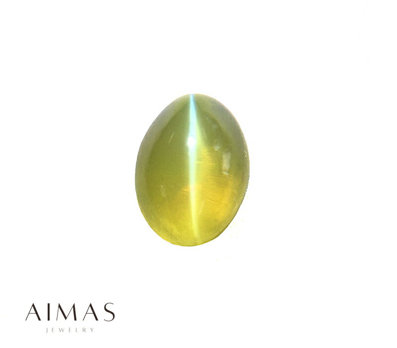 【セール】クリソベリルキャッツアイ 2.84ct ルース ◆ カボション シャトヤンシー 猫目 クリソベリルキ..