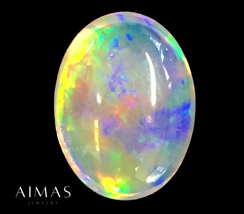 Water - ウォーターオパール メキシコオパール 3.51ct ルース ◆ ファイアオパール メキシコ産オパール カボション ファイヤーオパールルース 3ctアップ 10月誕生石 遊色効果 裸石【ルース 送料無料】RMR.E/BS 【製品へのオーダー加工承ります】