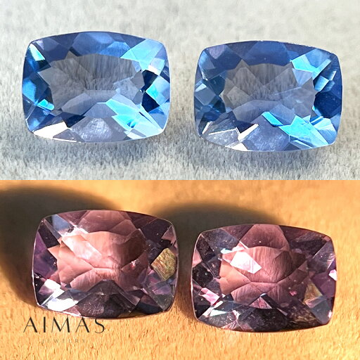 【2点セット】 カラーチェンジフローライト 計3.53ct ルース 2ピース1ペア ◆ クッションカット 長方形 スクエア カラチェン カラーチェンジフローライトルース 裸石【ルース 送料無料】RLM.E 【2点セット】 カラーチェンジフローライト 計3.53ct ルース 2ピース1ペア ◆ クッションカット 長方形 スクエア カラチェン カラーチェンジフローライトルース 裸石【ルース 送料無料】RLM.E