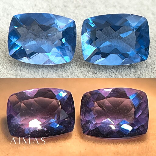 【2点セット】 カラーチェンジフローライト 計3.33ct ルース 2ピース1ペア ◆ クッションカット 長方形 スクエア カラチェン カラーチェンジフローライトルース 裸石【ルース 送料無料】RLM.E 【2点セット】 カラーチェンジフローライト 計3.33ct ルース 2ピース1ペア ◆ クッションカット 長方形 スクエア カラチェン カラーチェンジフローライトルース 裸石【ルース 送料無料】RLM.E
