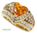 【MONNICKENDAM】モニッケンダム イエローサファイア ゴールデンサファイア 2.62ct ダイヤモンド リング 11.5号 K18YG 18金 イエローゴールド ハートシェイプ ラグジュアリー オレンジ イエロー 2ctアップ 9月誕生石 Brandj【中古】【送料無料】RYJ.KA(4)
