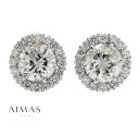メインダイヤモンド 1.058ct (J I1) / 1.008ct (K SI2) ピアス PT900 プラチナ 無色透明 カラーレス ラウンドブリリアント ...