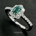 ブラジル産パライバトルマリン 0.38ct リング 12号 PT950 プラチナ 指輪 ダイヤモンド オーバル 楕円 ダイヤ取り巻き ヘイロー フラワー お花 ギフト プレゼント 産地証明 10月誕生石 希少石 レアストーン <鑑別書>【新品】【ジュエリー】【送料無料】RLM.MA