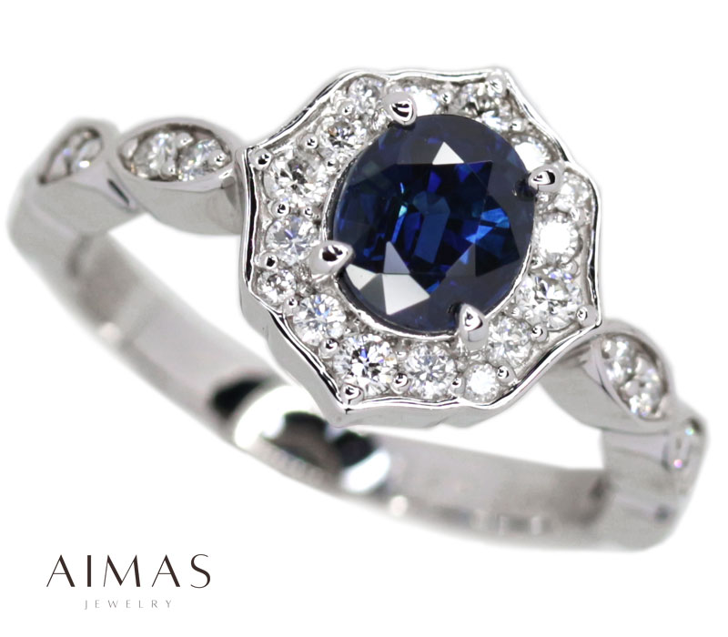 ブルーサファイア1.23ctリング...