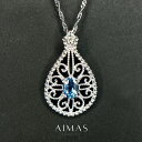 アクアマリン 0.79ct ネックレス K18WG ホワイトゴールド 18金 ペンダント アクワマリン ダイヤモンド オーバル 楕円 ミル打ち ミルグレイン 透かし装飾 サンタマリア プレゼント 贈り物 3月誕生石【新品】【ジュエリー】【送料無料】RLL.MA