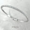 ダイヤモンド 1.38ct ブレスレット/バングル K18WG ホワイトゴールド 18金 ダイアモンド パヴェ ユニセックス 男女兼用 メンズジュエリー メンズ...