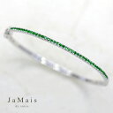 【JaMais】Rond -ロン- グリーンガーネット 0.7ct ブレスレット K18WG 18金ホワイトゴールド ツァボライト グリーンガーネットブレスレット バングル シンプル 細身 華奢 重ね付け 1月誕生石 ジャメジュエリー【Original Jewelry】(4)
