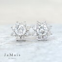 【JaMais】ダイヤモンド 1.16ct/1.002ct ピアス PT900 プラチナ ダイヤ取り巻き フラワー お花 ダイヤピアス ダイヤモンドピアス 1c...