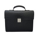 【LOUIS VUITTON】 ルイヴィトン ネオロブスト1 クロコダイル マット ビジネスバッグ ブリーフケース メンズ 黒 ブラック シルバー金具 【中古】...