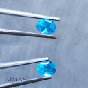 ネオンブルーアパタイト 計0.815ct ルース 2ピースセット ◆ オーバルカット 楕円 裸石 希少石 レアストーン 【ルース】【送料無料】RRR.TM/BS 【製品へのオーダー加工承ります】