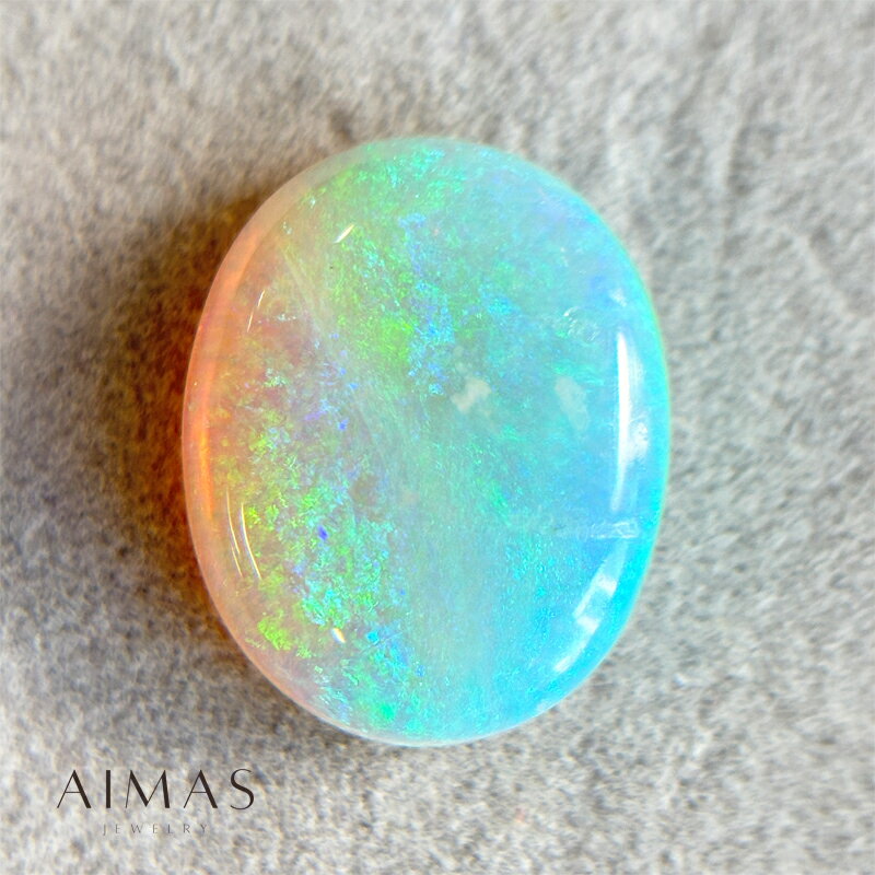 オパール 6.76ct ルース ◆ オーバルカット カボションカット 楕円 オパールルース 遊色効果 プレイオブカラー 大粒 10月誕生石 裸石 【ルース 送料無料】【製品へのオーダー加工承ります】RLJE.R