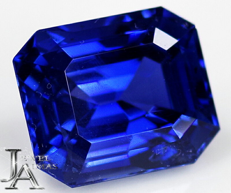 【セール】スリランカ産非加熱ロイヤルブルーサファイア 7.88ct ルース ◆ エメラルドカット スクエア ステップカット 大粒 ブルーサファイアルース セイロ...