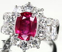 ルビー 5.02ct リング 13号 PT900 プラチナ ダイヤモンド 指輪 ルビーリング 大きい 5ctアップ 7月誕生石 <GIA鑑別書>【中古】【ジュエ...