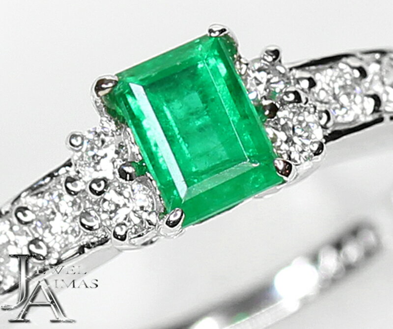 天然エメラルド 0.446ct ダイヤモンド 0.27ct エメラルドリング 11.5号 PT900【新品】【ジュエリー】ZPJのサムネイル