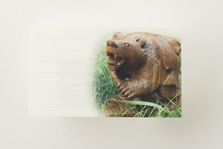 アイヌ木彫りの熊メッセージカード10枚セット フナク ワ エ エク
