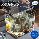 【予約商品】水槽 蓋付き メダ家 メダカタンク クリア インテリア 透明 プラスチック プラ水槽 アクアリウム テラリウム 自由研究 夏休み 熱帯魚 卓上 AQUARIUM すいそう おしゃれ メダカ かわいい オブジェ 金魚 めだか 亀 カメ トカゲ 爬虫類