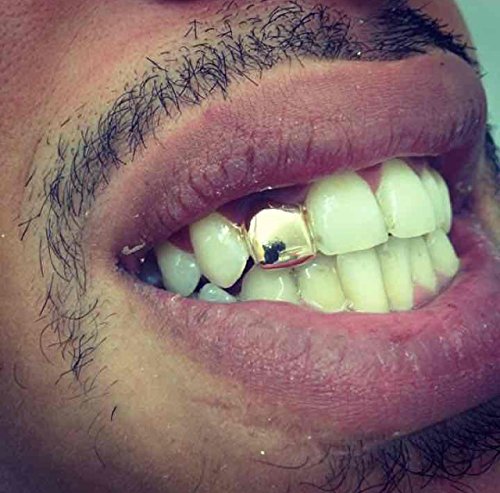 ゴールドシングルグリルズ GRILLZ 亜羅亜羅系 アクセサリー メンズ レディース 男女兼用 金歯 イベント 仮装 変装 プレゼント 差し歯