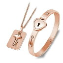 鍵 ブレスレット レディース ネックレス メンズ キー バングル ロック 同心ロック カップル ペア アクセサリー 繋ぎ 永遠の愛 アレルギー対応 おしゃれ か...