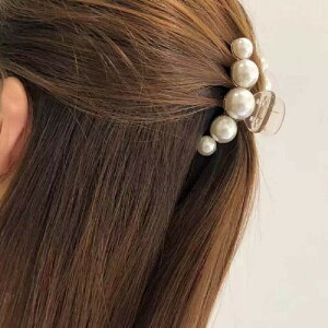 パールバレッタ パール(S) シンプル オフィス ヘアアクセ ヘアアクセサリー レディース 大人っぽい かわいい 大人カジュアルなアクセサリー