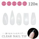 【普通郵便発送】 ネイルチップ クリア 120枚セット 透明 汎用的 チップ 業務用 つけ爪 クリアチップ セット ネイルチップ ショート オーバル スクエア ...