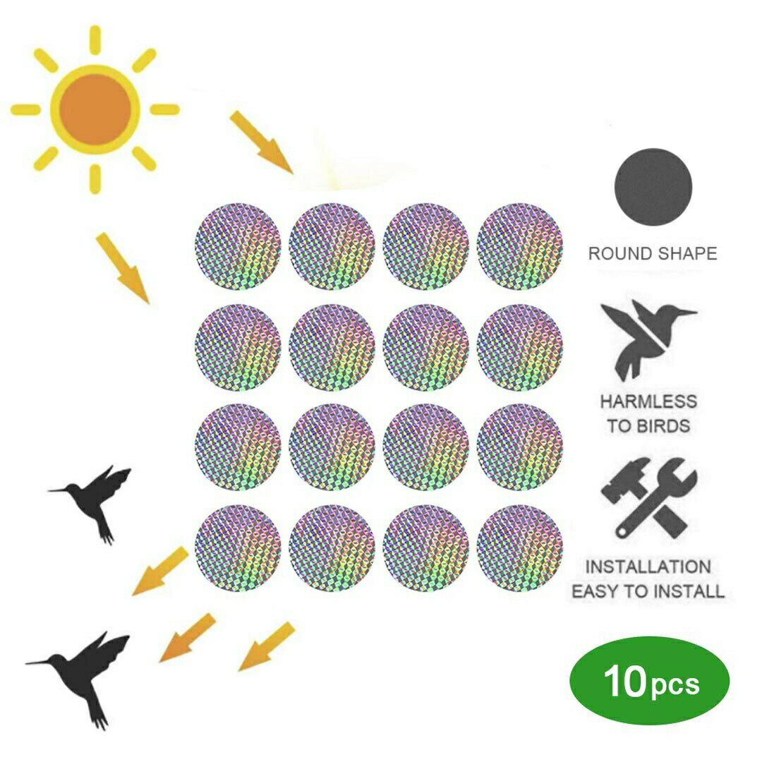 鳥よけ 丸 シール レインボー 10枚セット 防虫 虫よけ 反射シール ベランダ 玄関 ハト避け ハトよけ 予防 畑 バード 防鳥 カラス対策 カラスよけ からすよけ 家庭菜園 農業用品 資材 田畑 鳥害対策 送料無料 ハト ツバメ スズメ 雀 果樹園 菜園 豚舎
