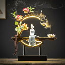 【人気商品】【在庫限り】 お香立て LED 花 座る 女神 木製 数珠 ライト 幻想 インテリア 置物 香り 匂い 玄関 車 自宅 自粛 ヒーリング 癒し 祈り...