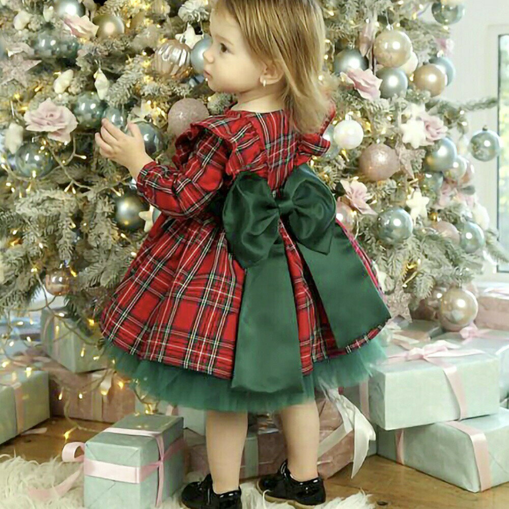 楽天AiO　Online　Store【人気商品】 クリスマス 女の子 ワンピース ドレス 3歳～4歳 チェック柄 リボン 子供ドレス キッズワンピース 子供ワンピース ガールズ キッズ 発表会 結婚式 子供服 女の子 子供 ドレス チェックワンピース サンタ フォーマル ピアノ 発表会 イベント 服 3歳 4歳