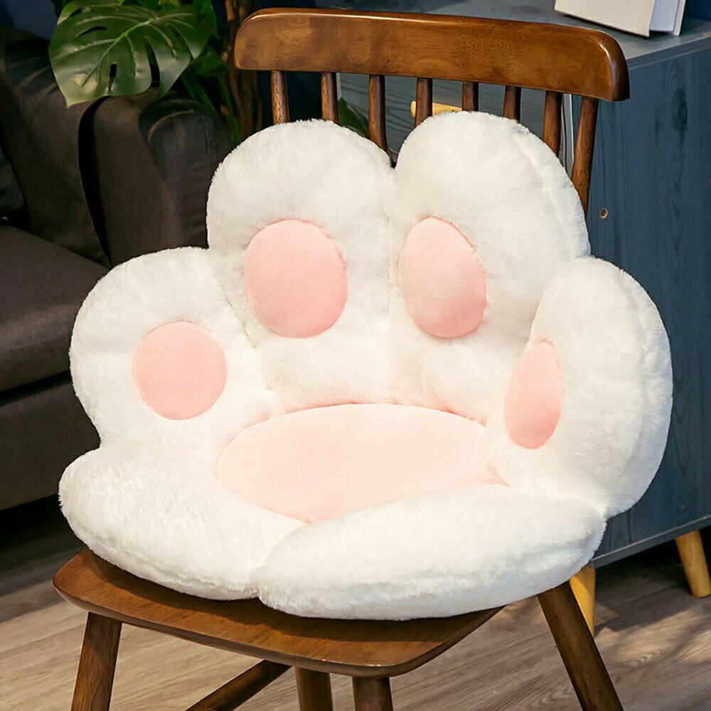 椅子 クッション 猫 肉球 ホワイト 70×60cm 抱き枕 ぬいぐるみ 動物 ネコ 猫ちゃん CA ...