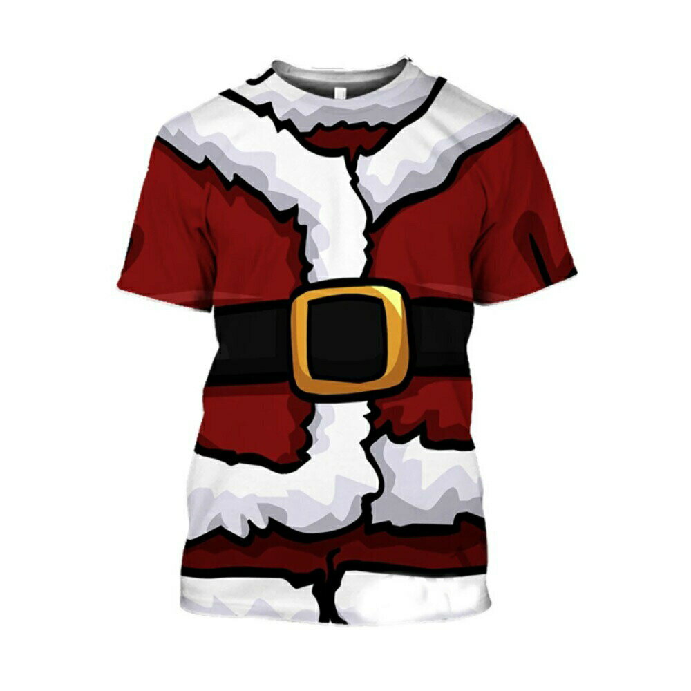 【人気商品】 クリスマス Tシャツ サンタクロース サンタさん 半袖 半そで コスプレ 衣類 リアル 本格的 誕生日 室内…