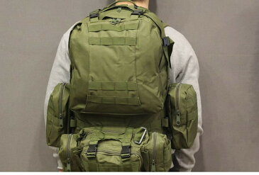 大容量 50L バックパック カーキ アウトドア キャンプ 登山 山登り ハイキング リュック 軍用 防災 ミリタリー サバゲーリュック 旅