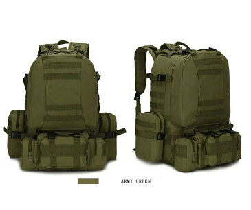 大容量 50L バックパック カーキ アウトドア キャンプ 登山 山登り ハイキング リュック 軍用 防災 ミリタリー サバゲーリュック 旅