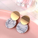 【普通郵便発送】 【在庫限り】 ピアス 大理石柄 ピアス 両耳用 2個セット ゴールド レディース ユニセックス フォーマル アクセサリー ジュエリー スタイル シンプル お洒落アイテム 750 ゴシック ゴスロリ K-POP 韓流 韓国